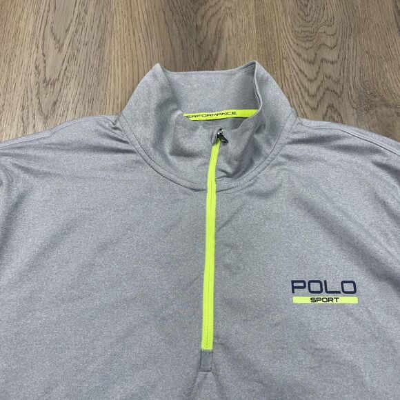 Polo Sport Ralph Lauren Pullover Mens Extra Large Gray Quarter Zip ThermoVent - Picture 2 of 12